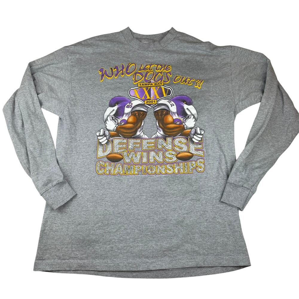 Vintage Baltimore Ravens Super Bowl XXXV 2001 Long Sleeve Tee 2XL